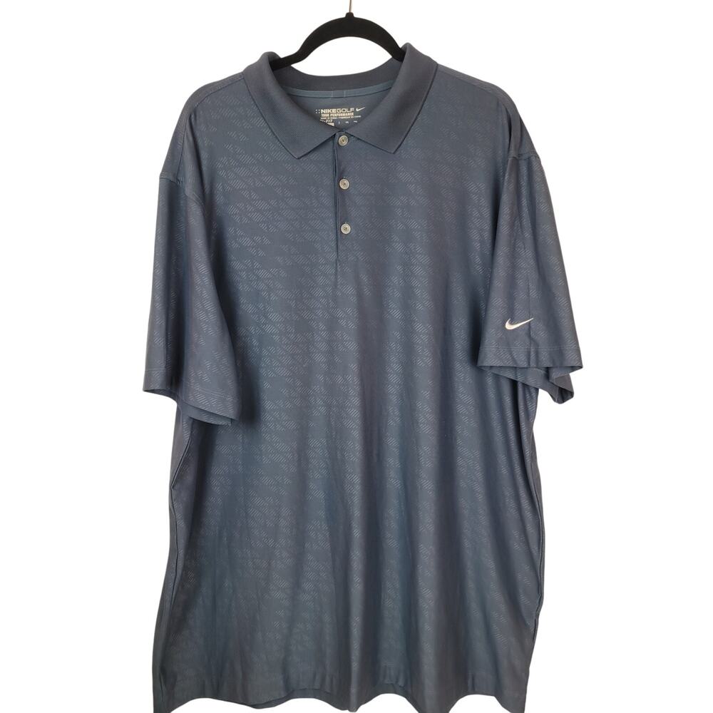 Nike Golf Tour Performance Dri-Fit Geometric Polo Shirt Men's Blue  XXL